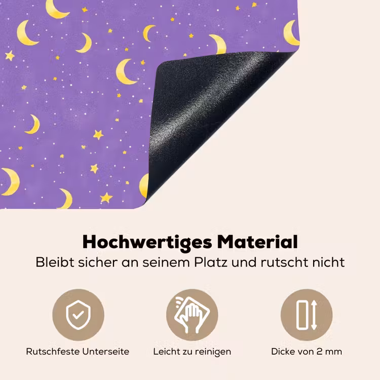 Manen - Sterren - Paars Inductie beschemer met haakjes klein 777 -ky-onderkant-de