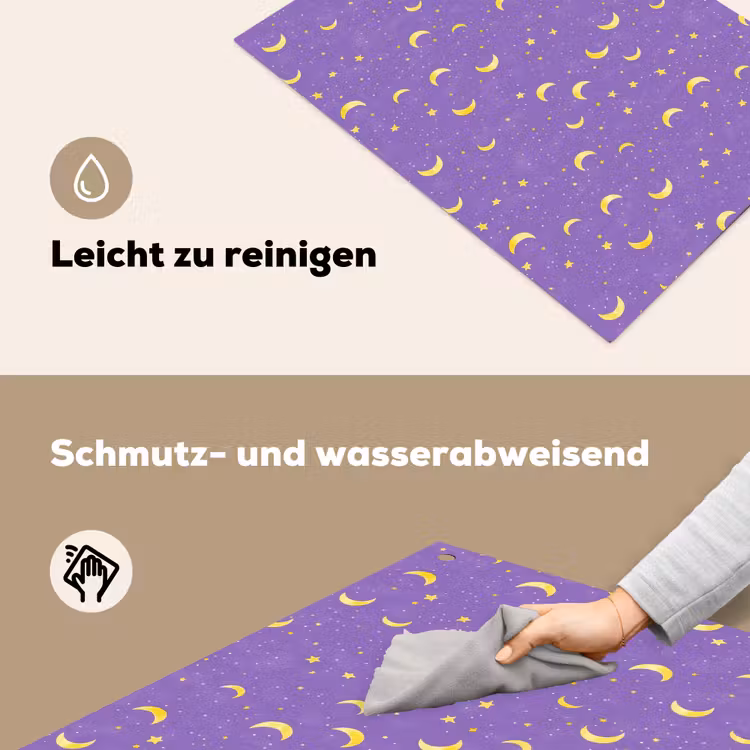 Manen - Sterren - Paars Inductie beschemer met haakjes klein 777 -ky-schoon-de