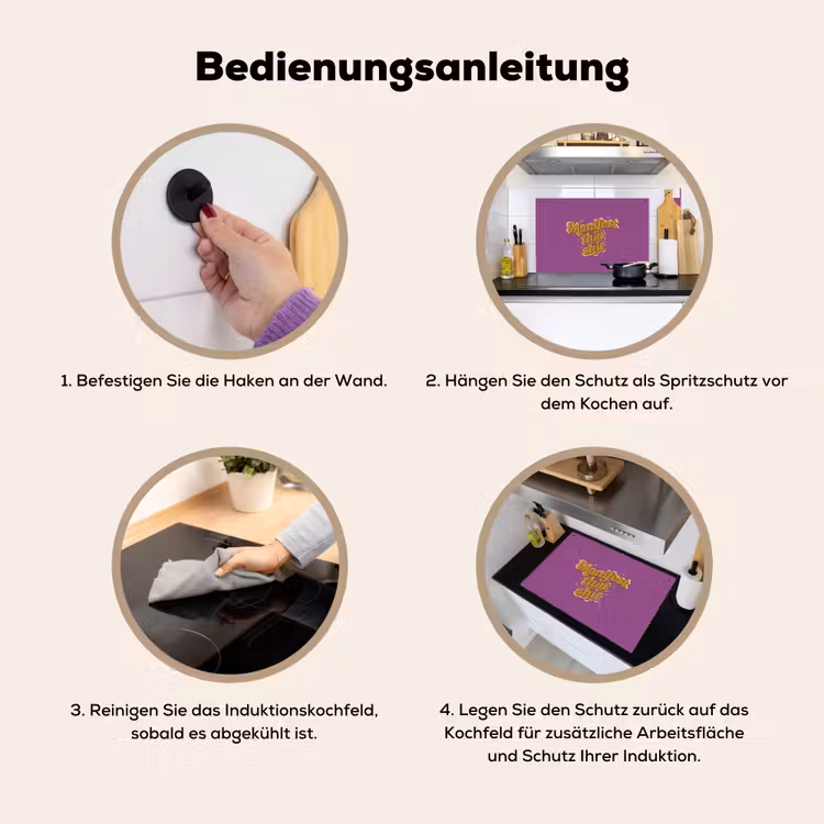 Manifest that shit - Paars - Glitter Inductie beschemer met haakjes klein -ky-gebruik-de