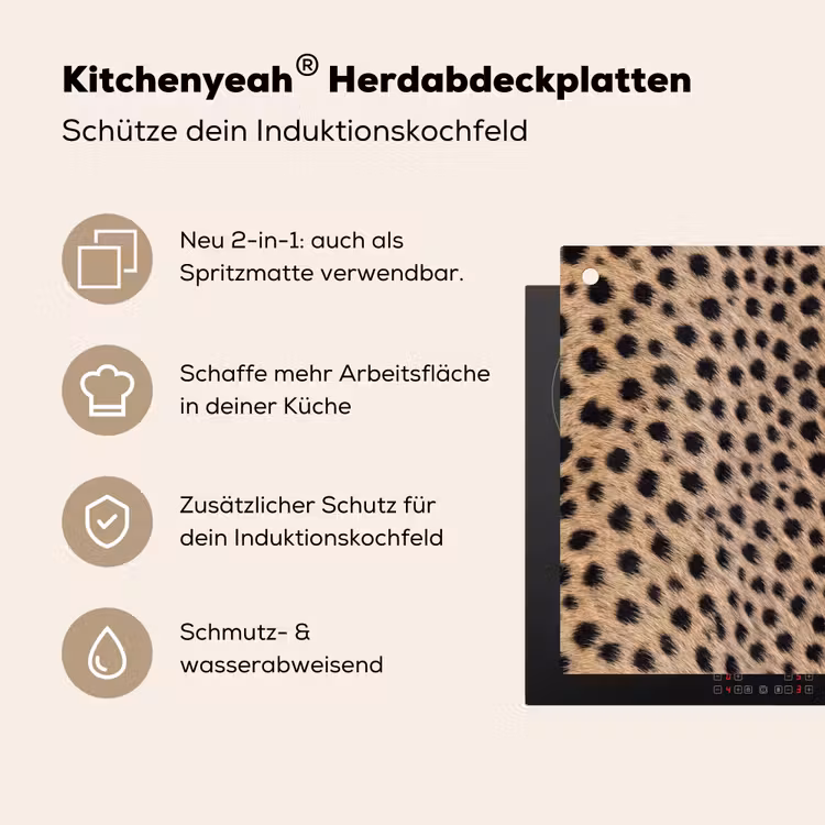 Vacht - Jachtluipaard - Zwart - Wit Inductie beschemer met haakjes klein -ky-usp-de