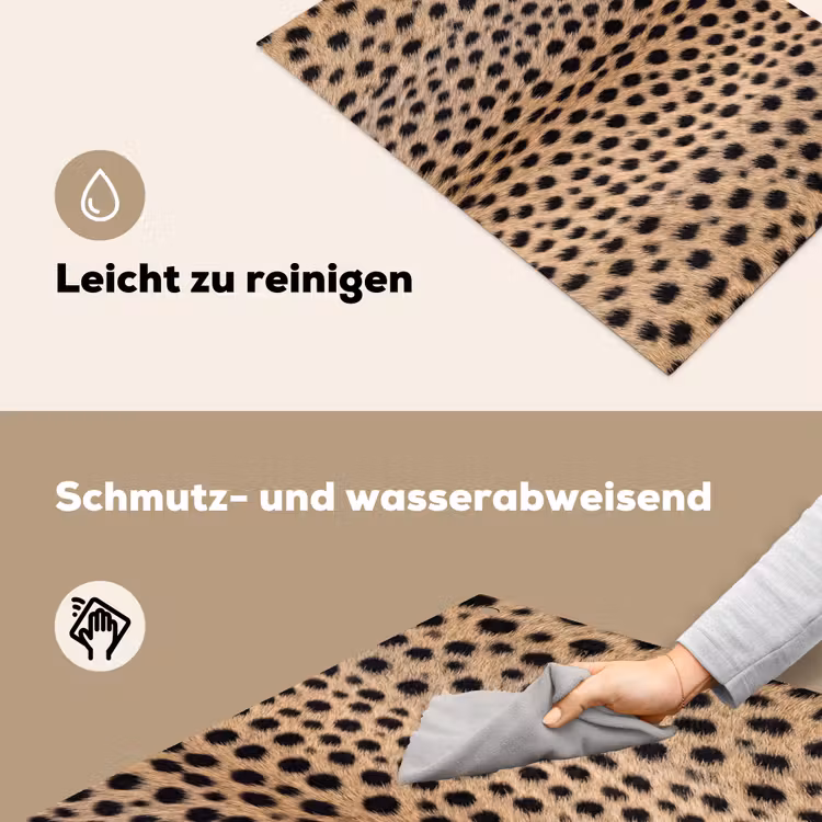 Vacht - Jachtluipaard - Zwart - Wit Inductie beschemer met haakjes klein -ky-schoon-de