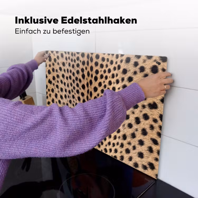 Vacht - Jachtluipaard - Zwart - Wit Inductie beschemer met haakjes klein -ky-ophangen-de