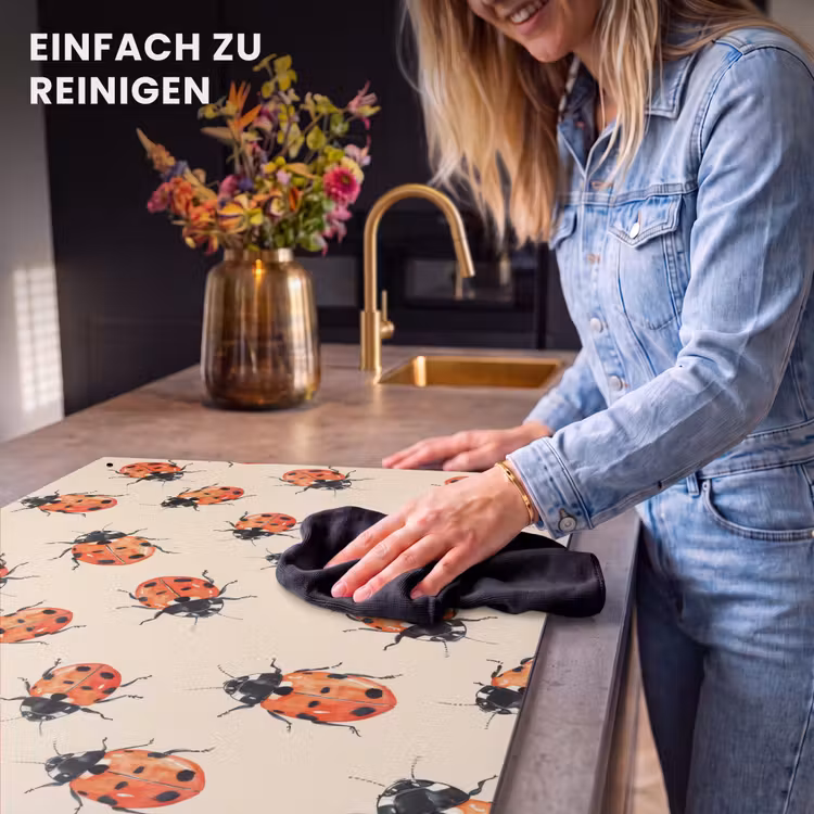 2-in-1 Herdabdeckplatte & Spritzschutz - Marienkäfer - Muster - Rot - Lieveheersbeestjes - Patroon - Rood Inductie beschemer met haakjes klein 777