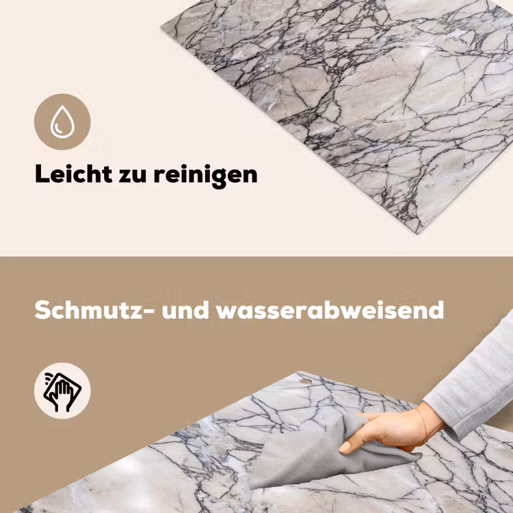 Marmer - Aderen - Patroon - Wit - Grijs Inductie beschemer met haakjes klein -ky-schoon-de
