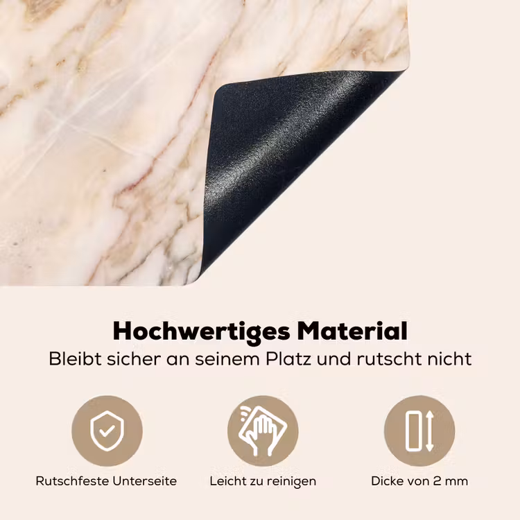 Marmer - Ader - Abstract - Wit - Goud Inductie beschemer met haakjes klein -ky-onderkant-de