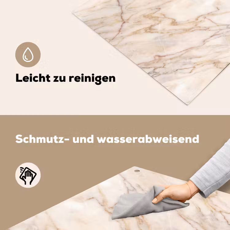 Marmer - Ader - Abstract - Wit - Goud Inductie beschemer met haakjes klein -ky-schoon-de