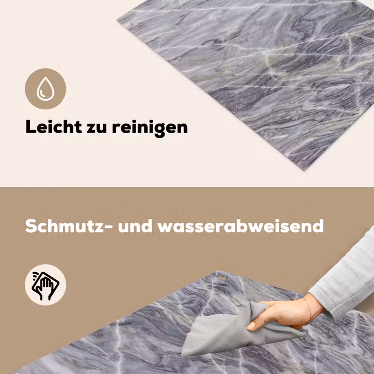 Marmer - Ader - Patroon - Abstract - Grijs Inductie beschemer met haakjes klein -ky-schoon-de