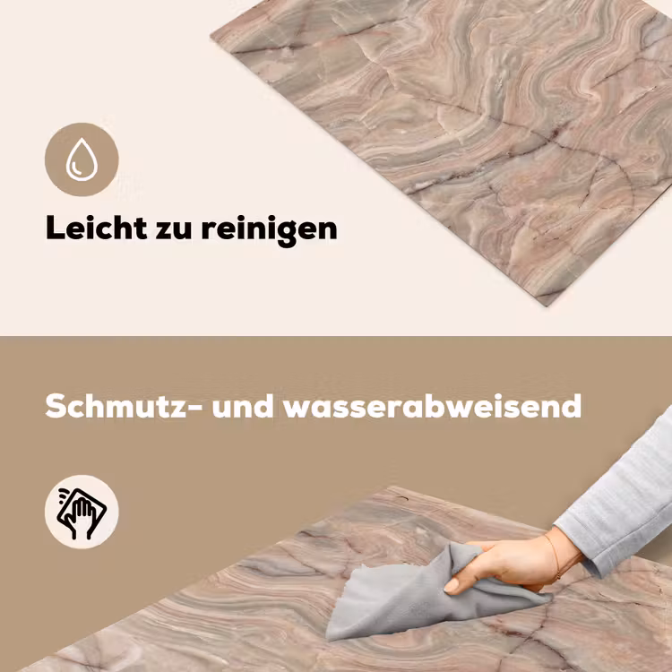 Marmer - Patroon - Abstract - Beige - Groen Inductie beschemer met haakjes klein -ky-schoon-de