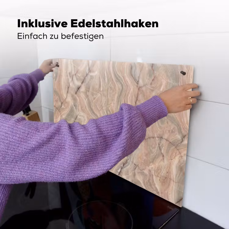 Marmer - Patroon - Abstract - Beige - Groen Inductie beschemer met haakjes klein -ky-ophangen-de