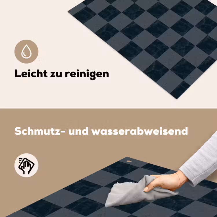 Marmer - Patroon - Antraciet Inductie beschemer met haakjes klein 777 -ky-schoon-de