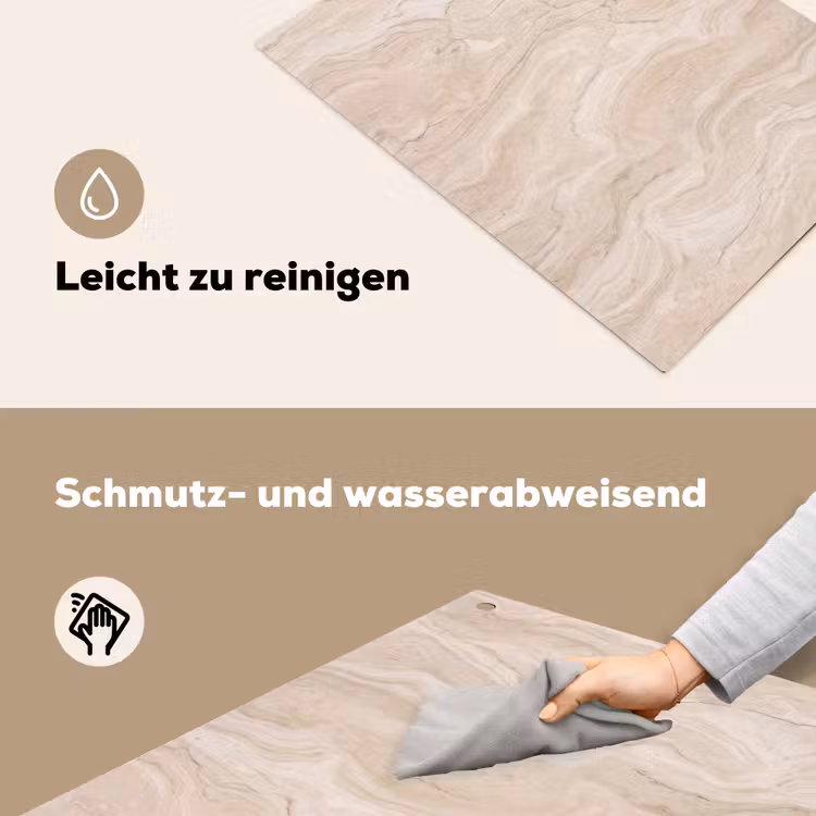 Marmer - Patroon - Beige - Steen - Abstract Inductie beschemer met haakjes klein -ky-schoon-de