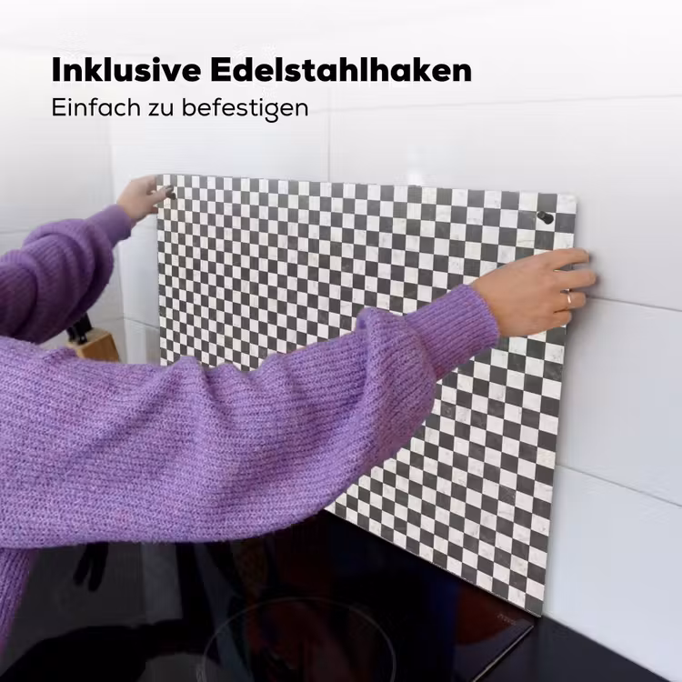 Marmer - Patroon - Grijs Inductie beschemer met haakjes klein 777 -ky-ophangen-de