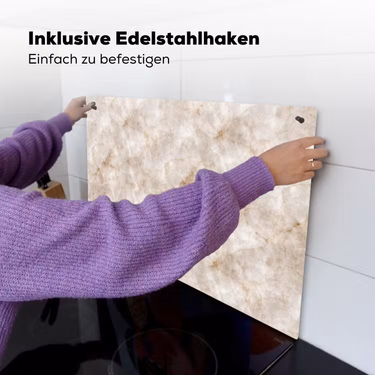 Marmer - Patroon - Klassiek Inductie beschemer met haakjes klein 777 -ky-ophangen-de