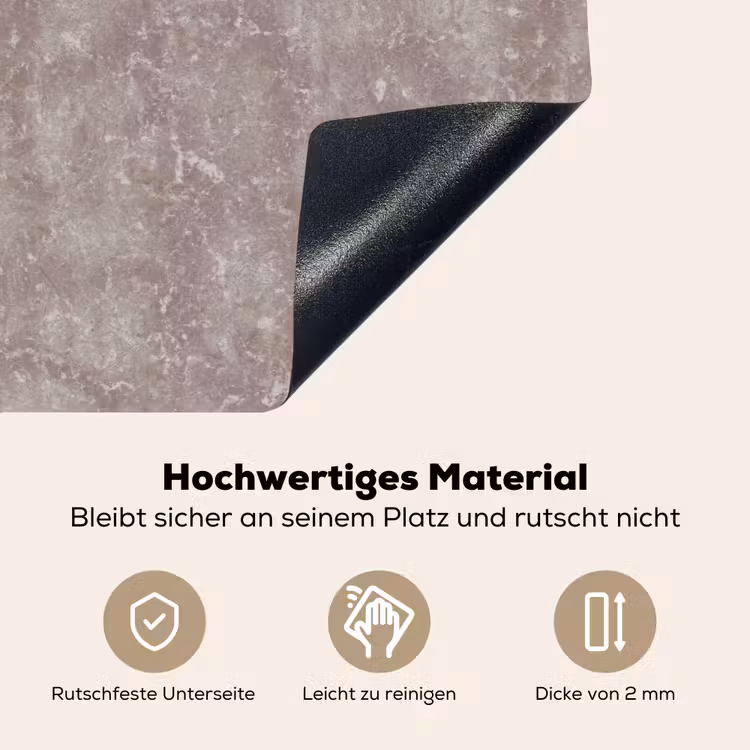 Marmer - Patroon - Mauve Inductie beschemer met haakjes klein 777 -ky-onderkant-de