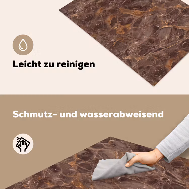 Marmer - Patroon - Natuur - Bruin - Goud Inductie beschemer met haakjes klein -ky-schoon-de