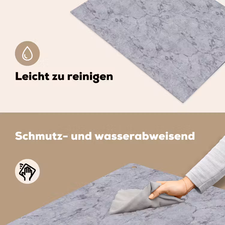 Marmerplaat - Patroon - Grijs Inductie beschemer met haakjes klein 777 -ky-schoon-de