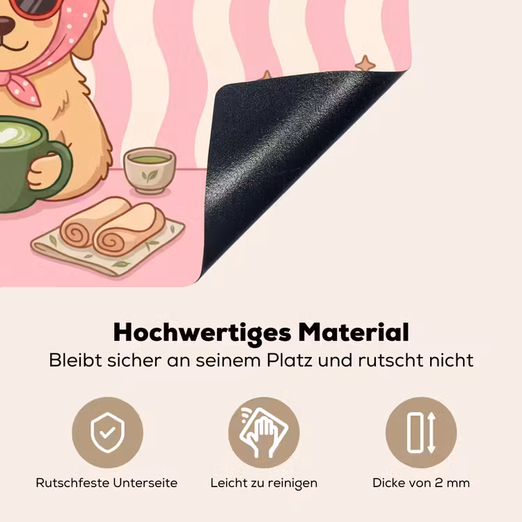 Matcha - Hond - Roze - Groen Inductie beschemer met haakjes klein -ky-onderkant-de