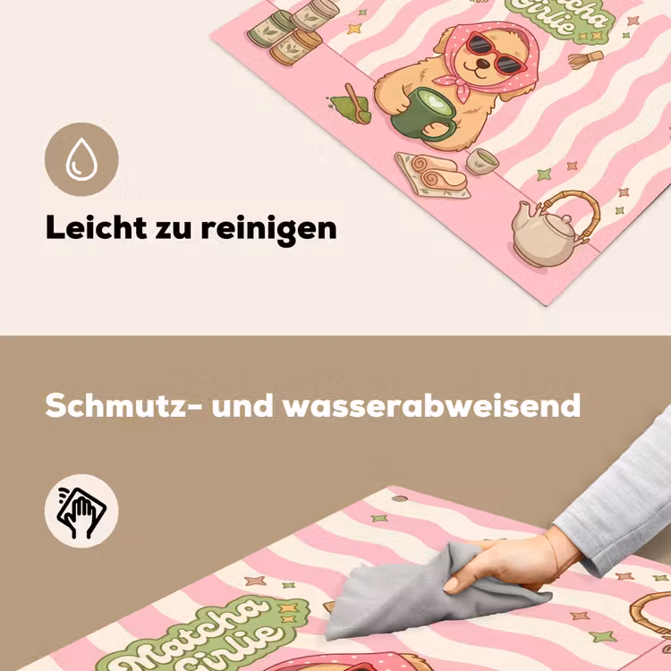Matcha - Hond - Roze - Groen Inductie beschemer met haakjes klein -ky-schoon-de