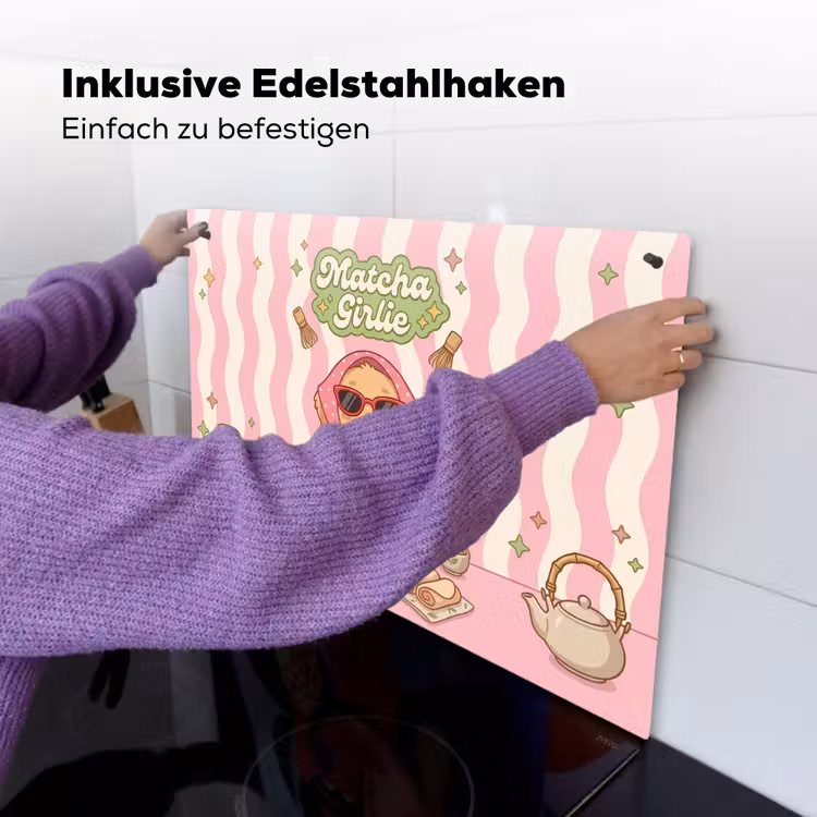 Matcha - Hond - Roze - Groen Inductie beschemer met haakjes klein -ky-ophangen-de