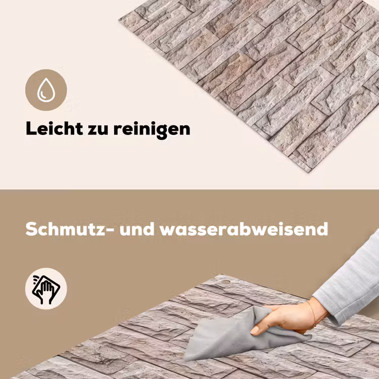 Muur - Steen - Ruw - Beige - Textuur Inductie beschemer met haakjes klein -ky-schoon-de