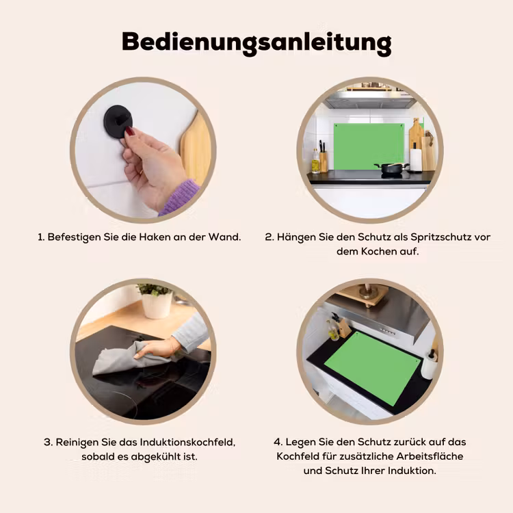 Meadow - Green - Groen Inductie beschemer met haakjes klein 777 -ky-gebruik-de