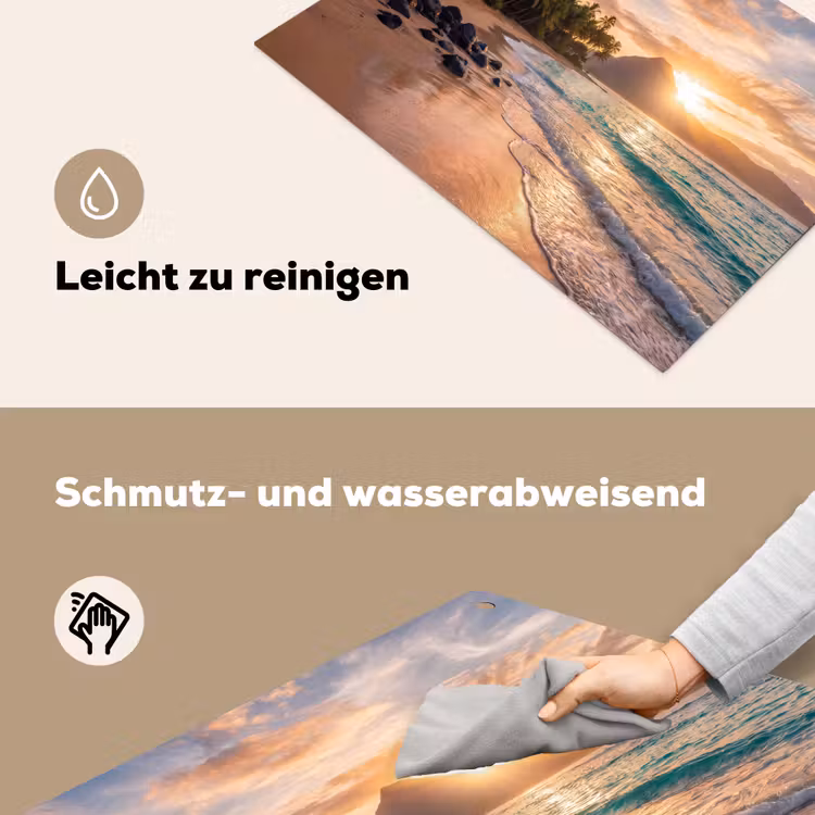 Zee - Berg - Landschap - Tropisch - Goud Inductie beschemer met haakjes klein -ky-schoon-de