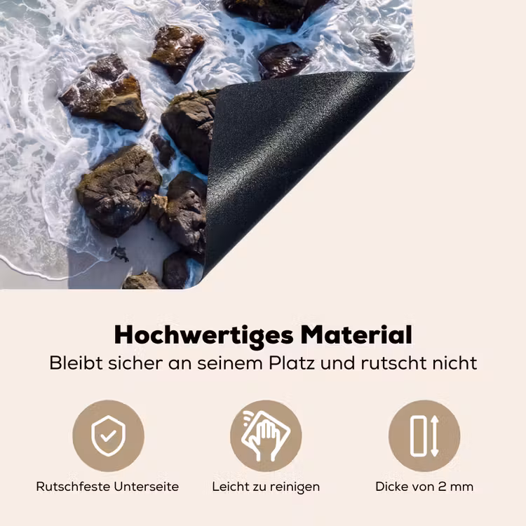 Zee - Golf - Strand - Natuur - Blauw Inductie beschemer met haakjes klein -ky-onderkant-de