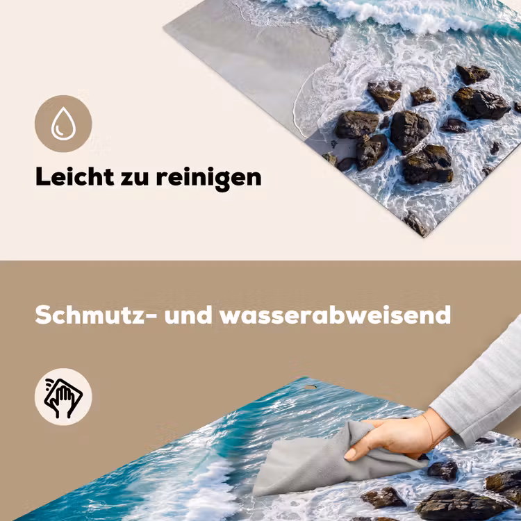Zee - Golf - Strand - Natuur - Blauw Inductie beschemer met haakjes klein -ky-schoon-de