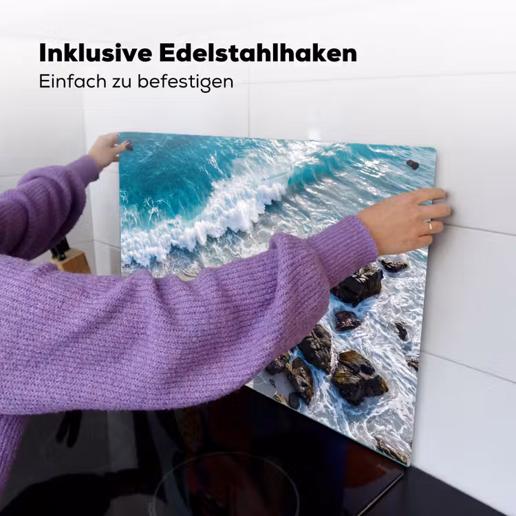 Zee - Golf - Strand - Natuur - Blauw Inductie beschemer met haakjes klein -ky-ophangen-de