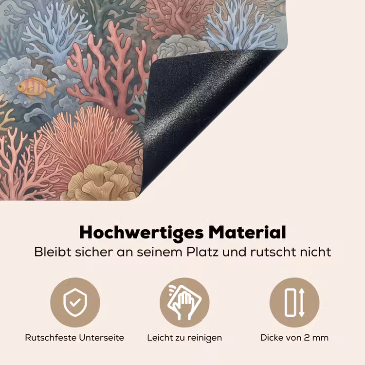 Zee - Koraal - Vis - Natuur - Kleurrijk Inductie beschemer met haakjes klein -ky-onderkant-de