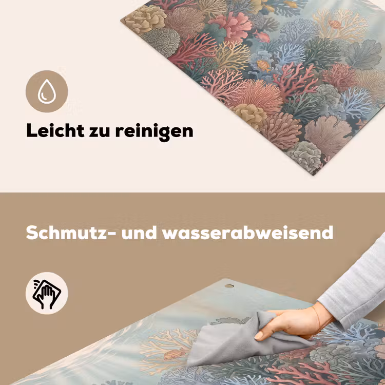 Zee - Koraal - Vis - Natuur - Kleurrijk Inductie beschemer met haakjes klein -ky-schoon-de