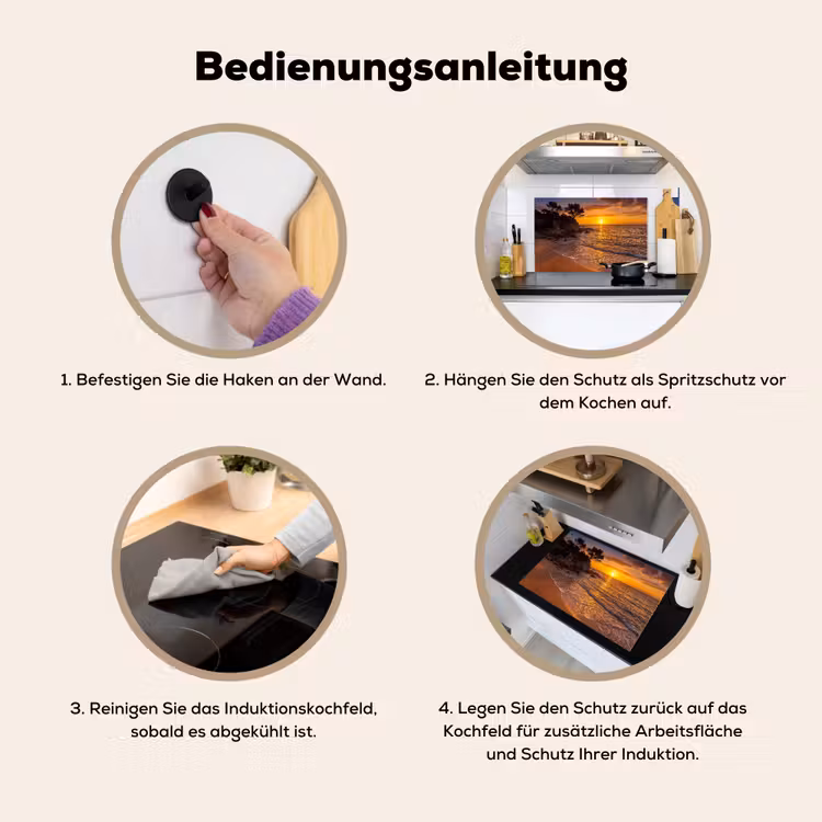 Zee - Kust - Zonsondergang - Natuur - Oranje Inductie beschemer met haakjes klein -ky-gebruik-de