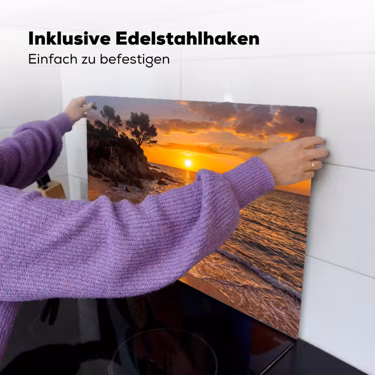 Zee - Kust - Zonsondergang - Natuur - Oranje Inductie beschemer met haakjes klein -ky-ophangen-de