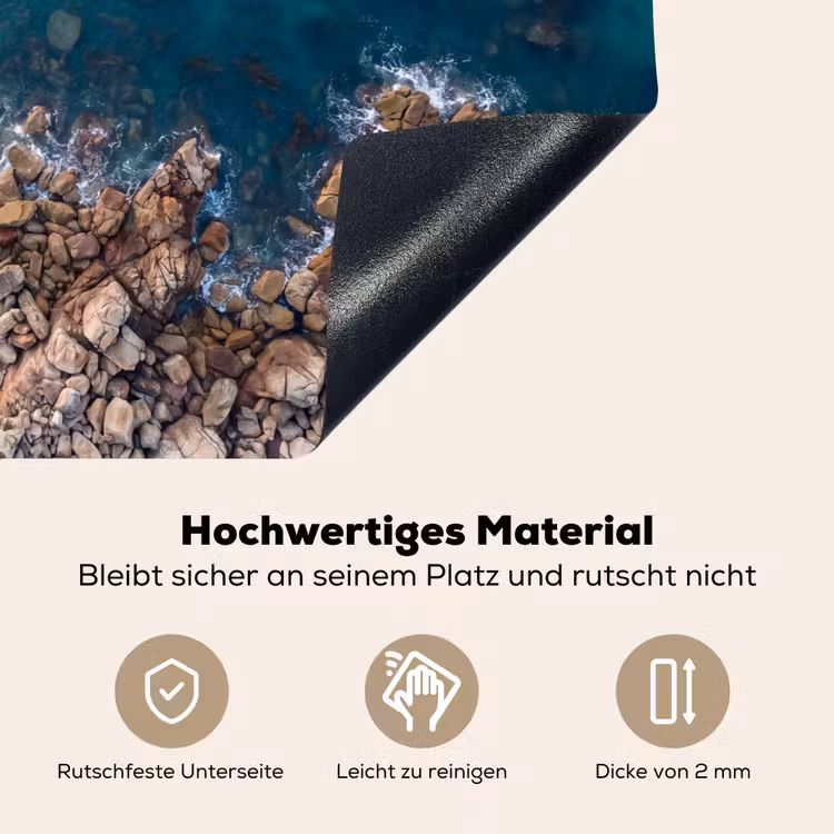 Zee - Kustlijn - Natuur - Abstract - Blauw Inductie beschemer met haakjes klein -ky-onderkant-de