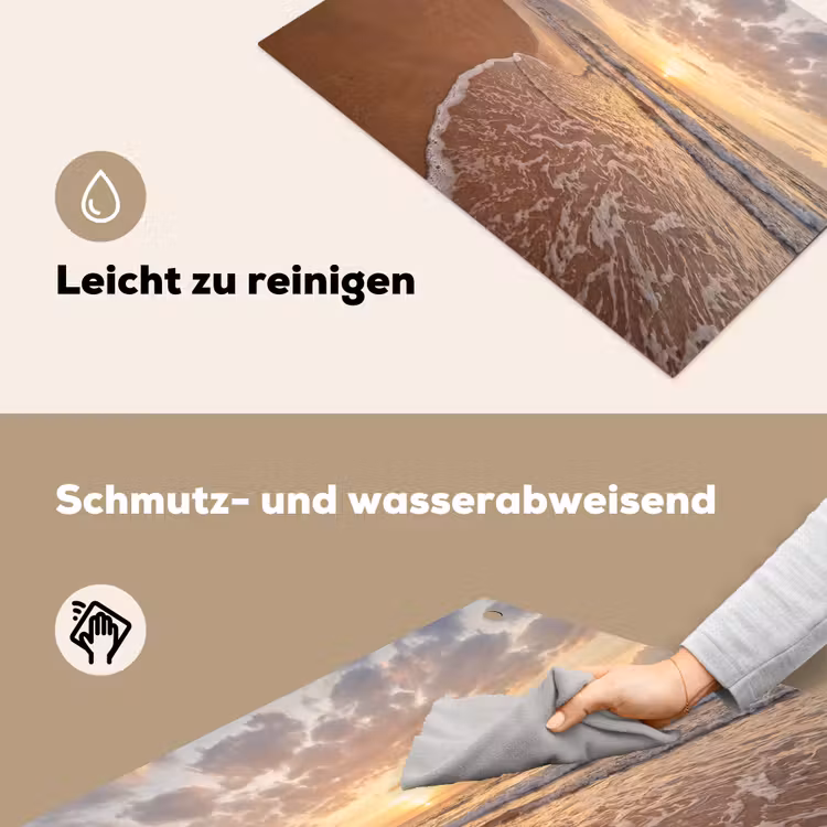Zee - Kustlijn - Wolken - Landschap - Oranje Inductie beschemer met haakjes klein -ky-schoon-de