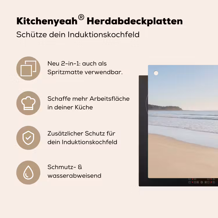 Zee - Zon - Zand Inductie beschemer met haakjes klein -ky-usp-de