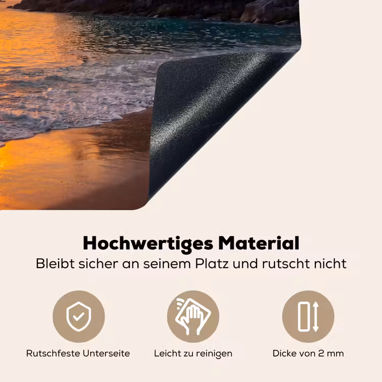 Zee - Zonsondergang - Boot - Natuur - Oranje Inductie beschemer met haakjes klein -ky-onderkant-de