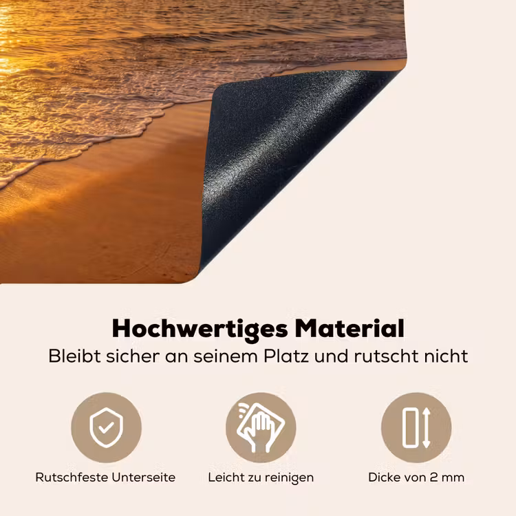 Zee - Zonsondergang - Golven - Kust - Oranje Inductie beschemer met haakjes klein -ky-onderkant-de