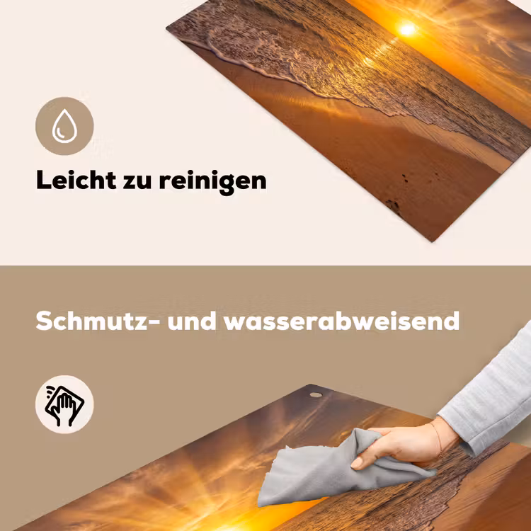 Zee - Zonsondergang - Golven - Kust - Oranje Inductie beschemer met haakjes klein -ky-schoon-de