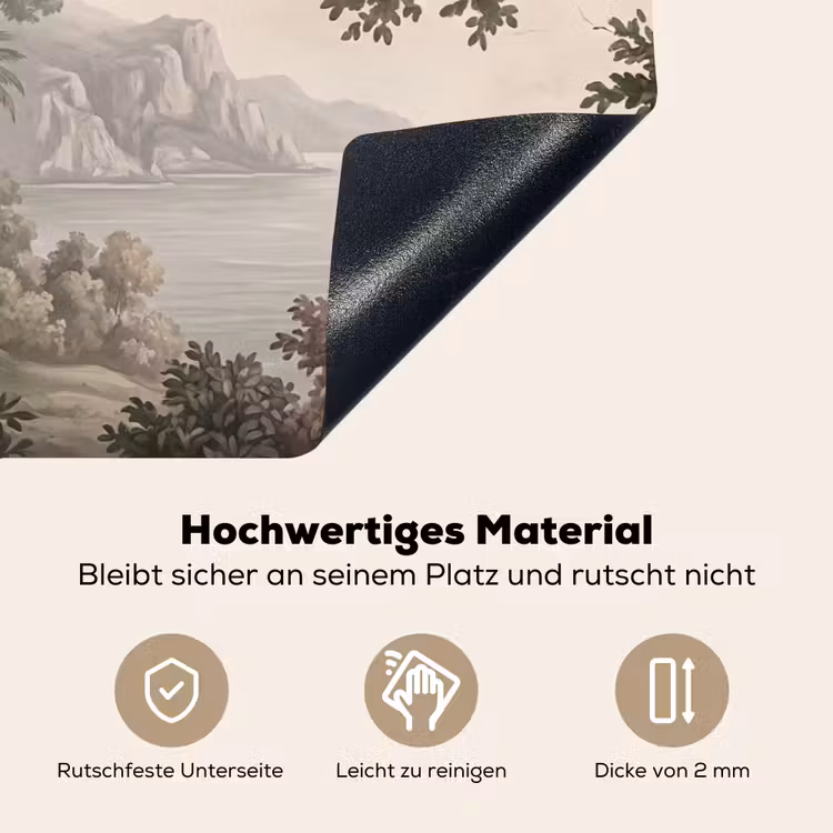 Zee - Villa - Beige Inductie beschemer met haakjes klein -ky-onderkant-de
