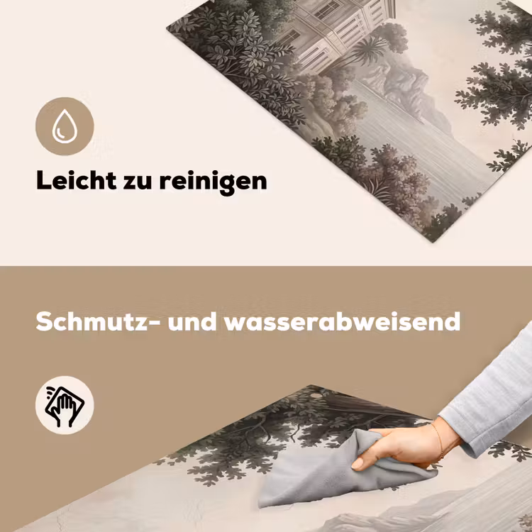 Zee - Villa - Beige Inductie beschemer met haakjes klein -ky-schoon-de
