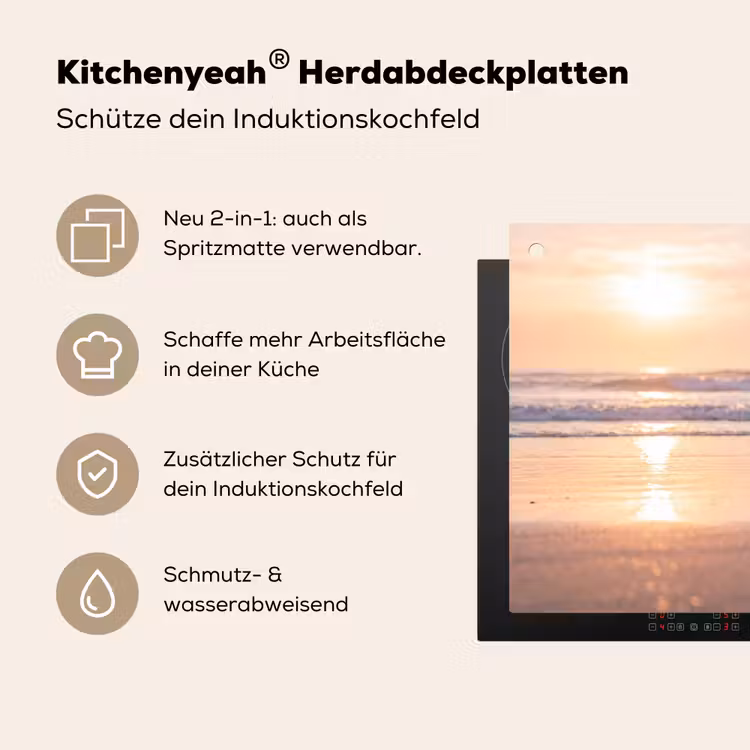 Zee - Vogels - Strand Inductie beschemer met haakjes klein -ky-usp-de