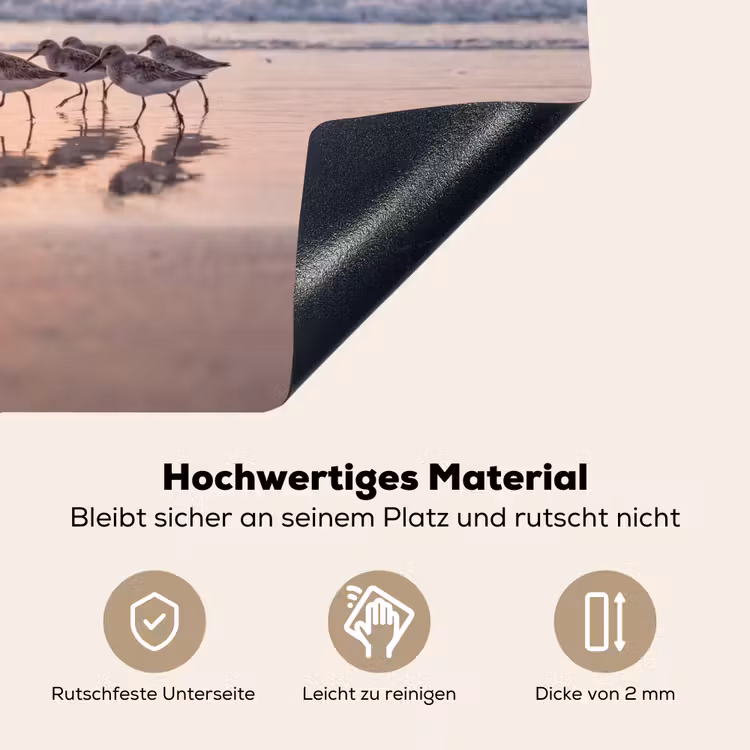 Zee - Vogels - Strand Inductie beschemer met haakjes klein -ky-onderkant-de