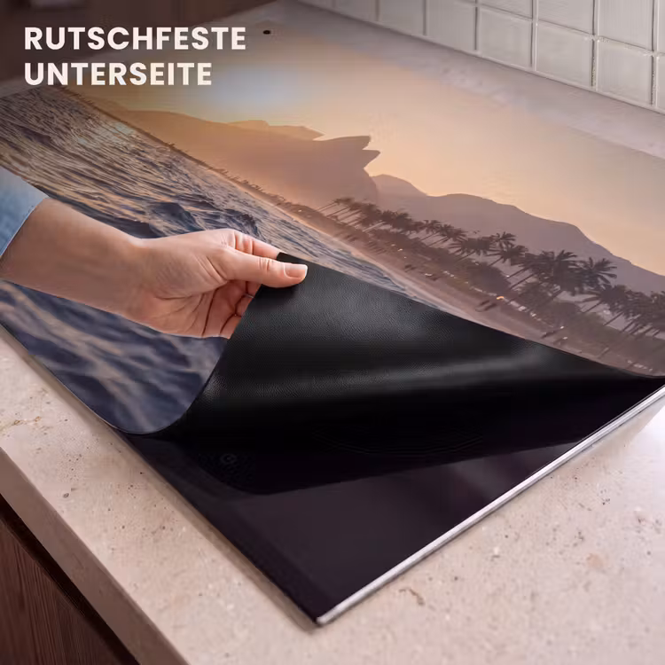 Zee - Golven - Zonsondergang - Kust - Goud Inductie beschemer met haakjes klein -ky-onderkant-de