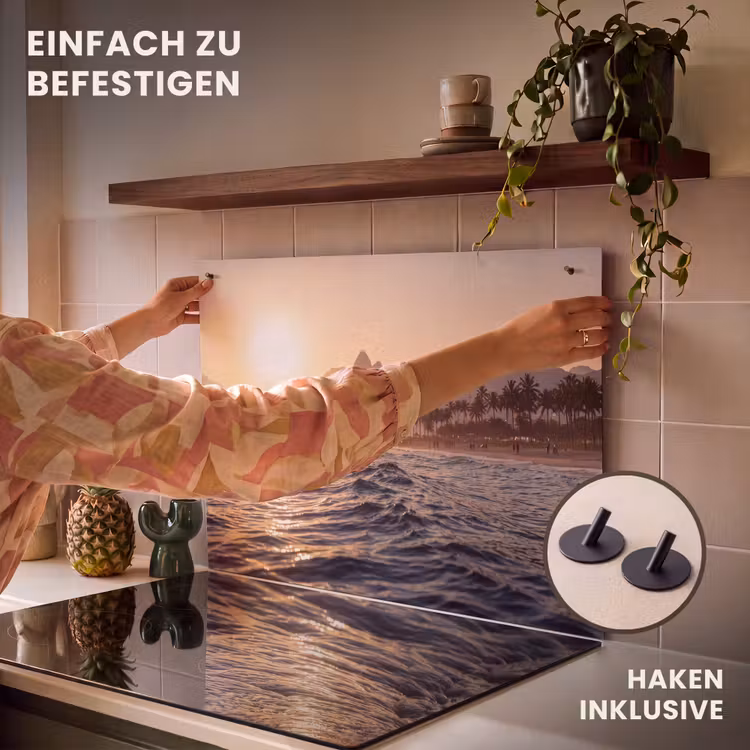 Zee - Golven - Zonsondergang - Kust - Goud Inductie beschemer met haakjes klein -ky-ophangen-de