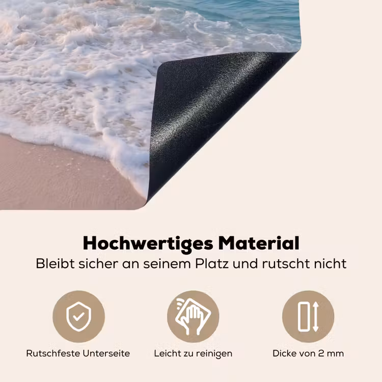 Zee - Golven - Strand - Natuur - Wit Inductie beschemer met haakjes klein -ky-onderkant-de