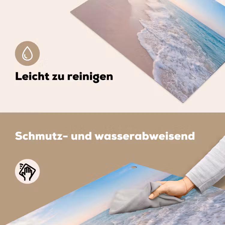 Zee - Golven - Strand - Natuur - Wit Inductie beschemer met haakjes klein -ky-schoon-de