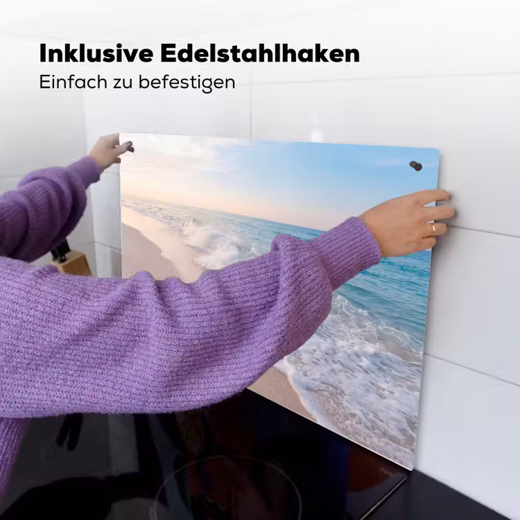 Zee - Golven - Strand - Natuur - Wit Inductie beschemer met haakjes klein -ky-ophangen-de
