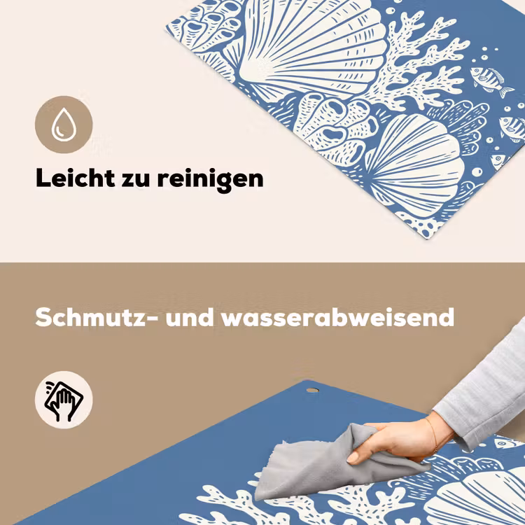 Zeeleven - Koraal - Schelp - Vis - Illustratie - Onderwater Inductie beschemer met haakjes klein -ky-schoon-de