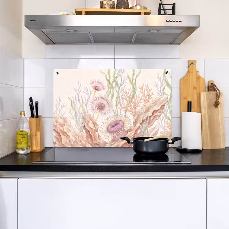 Zeeleven - Koraal - Onderwater - Illustratie - Kleurrijk Inductie beschemer met haakjes klein -sfeer2
